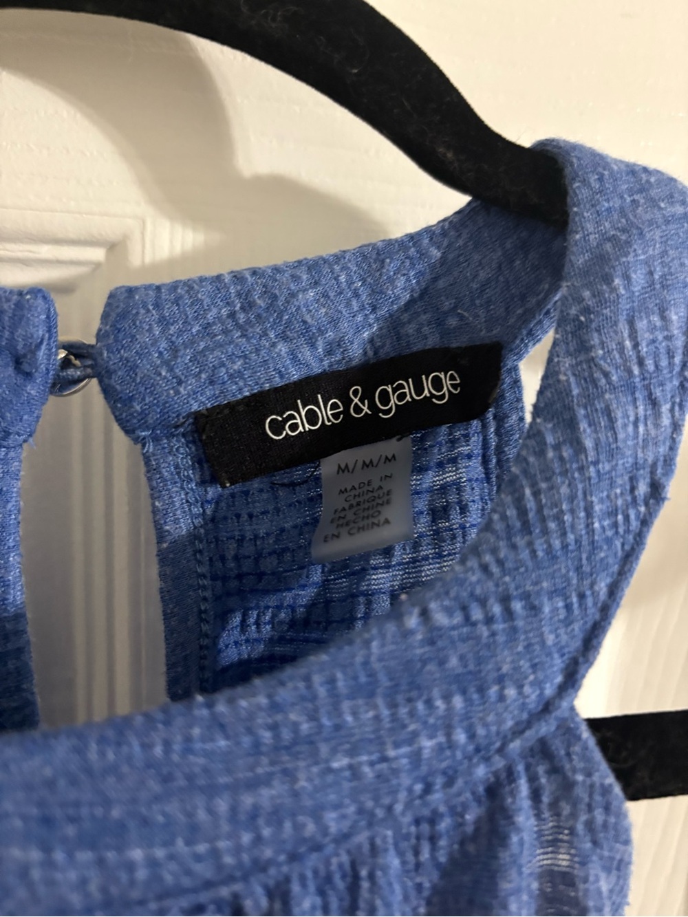 Cable & Gauge Blue Crochet-Trim Halter Tank - Picture 3 of 5